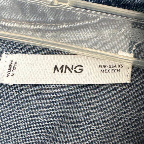 Mango Soft Denim Jumpsuit in Blue Cotton Long Sleeve Buttons - Picture 6 of 6